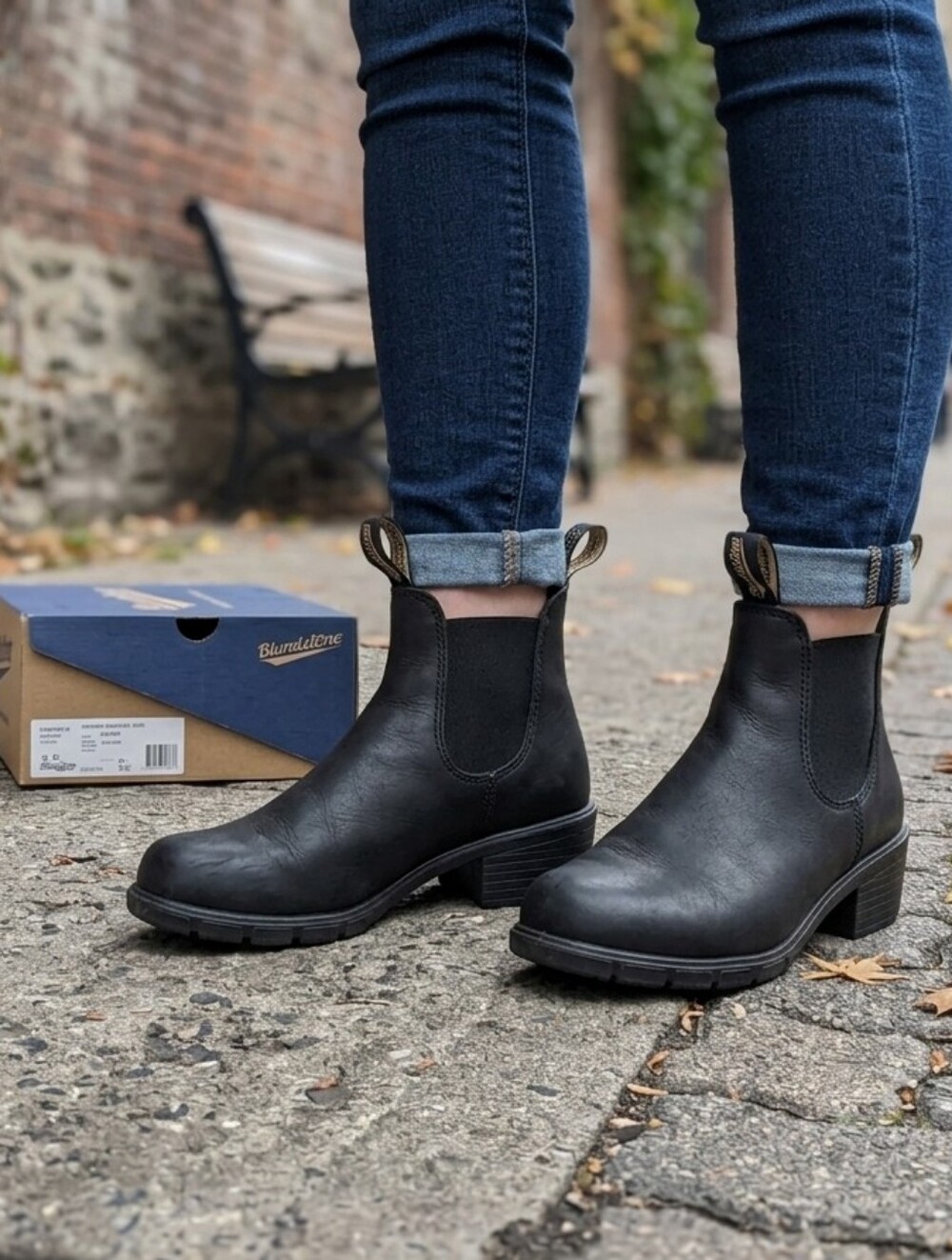 Blundstone 1671 Black Leather Heeled Chelsea Boots - Size 4.5 AU/UK (US 7.5)